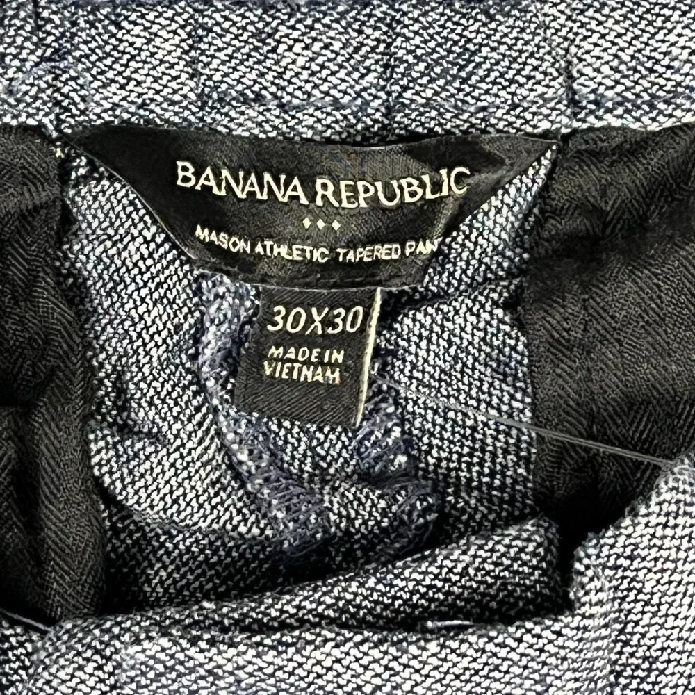 Banana Republic Mason Athletic Tapered Fit Pants Mens 30x30 Gray Linen Blend